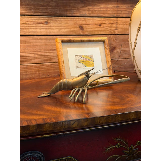 Vintage Hollywood Regency Coastal Brass Lobster/Crayfish Sculpture For Sale - Image 12 of 12