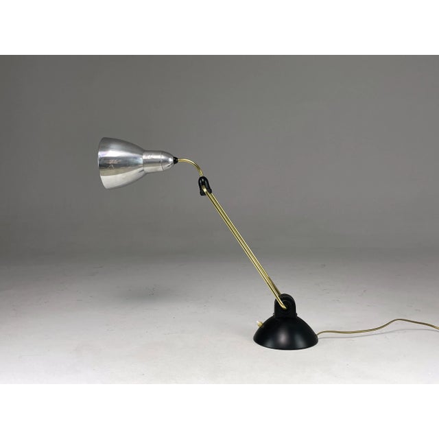 Silver 1930's French Industrial Desk Lamp For Sale - Image 8 of 8
