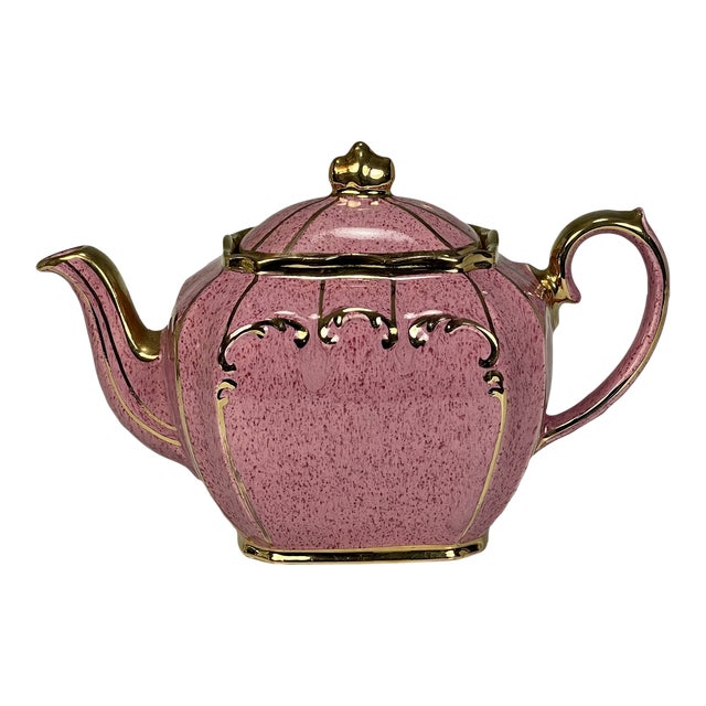 Circa 1950s Sadler Pink Speckled & Gilt Teapot — No. 1922 Chairish