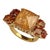 Bold Dinner Ring of Imperial Topaz and Songea Sapphires Size 7.25 For Sale