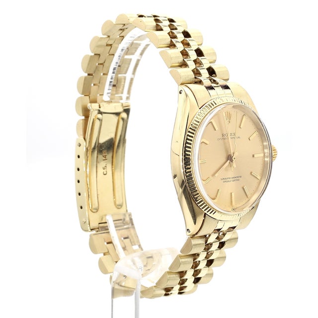 Rolex Oyster 1005 Champagne Dial Gold Vintage Watch For Sale - Image 10 of 11