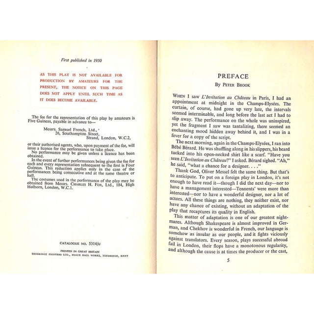 Traditional "Ring Round the Moon" 1950 Anouilh, Jean For Sale - Image 3 of 4