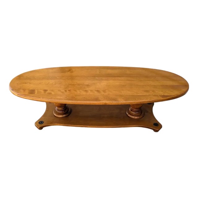 Vintage Mid-Century Maple "Surfboard" Pedestal Coffee Table, 1970s For Sale