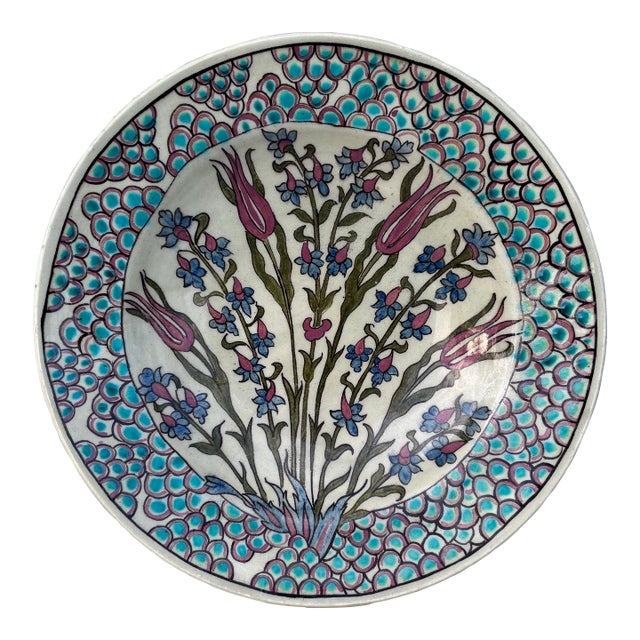 Art Deco French Iznik Platter Bowl Jean Jacques Lachenal For Sale