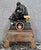 Empire Clock with Sculpted Group in Dark Brown and Gilt Bronze For Sale - Image 5 of 6