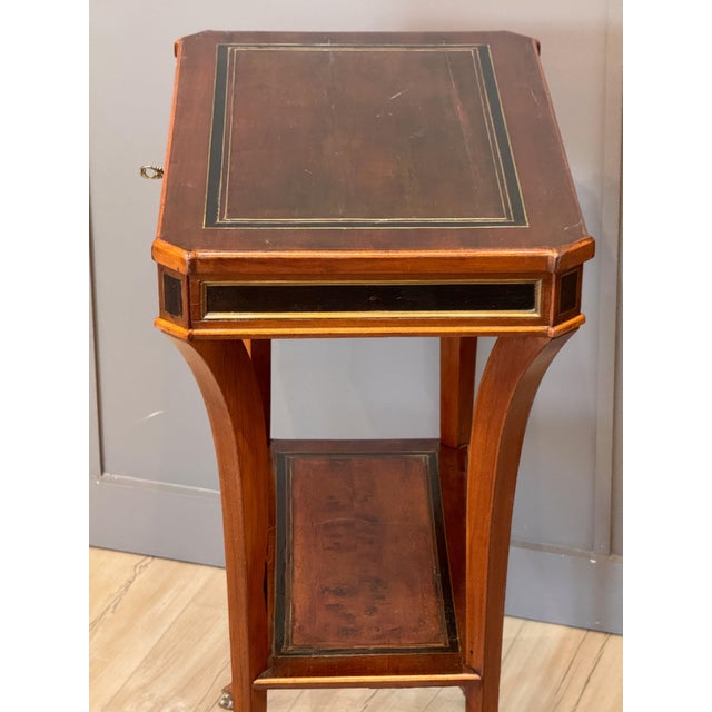 Continental Neoclassical Inlaid Mahogany Two-Tier Side Table For Sale - Image 10 of 11