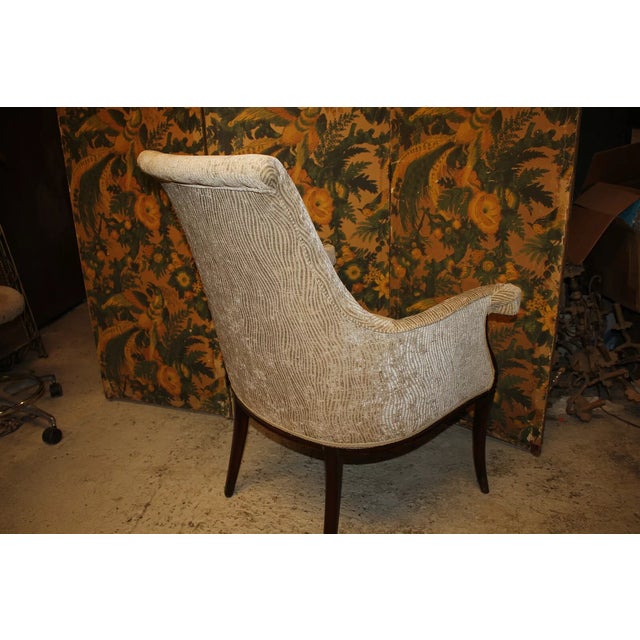 Mid 20th Century Regency Fireside Chair, Newly Upholstered & Restored For Sale In Philadelphia - Image 6 of 10