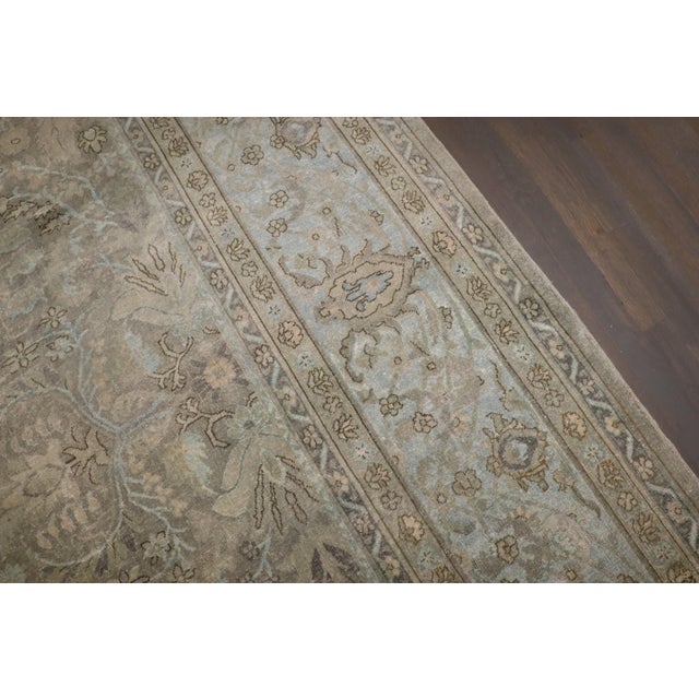 Large Indian Gray Green Antique Rug - 12' x 21'3" For Sale - Image 9 of 16