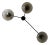 Trio Black Powder Coat Smoky Bubbles Glass Flush Mount by Fabio LTD For Sale