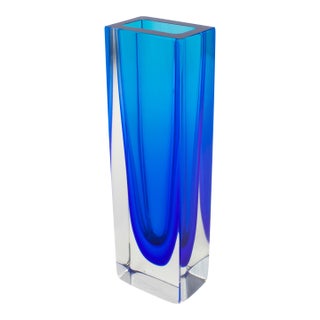 Flavio Poli Sommerso Murano Italian Art Glass Vase For Sale