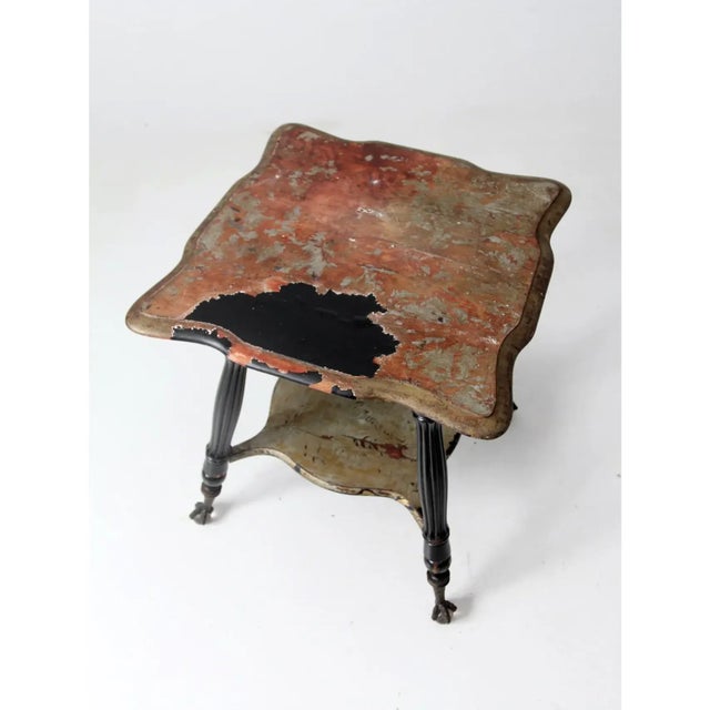 Late 19th Century Antique Victorian Parlor Table With Glass Ball and Claw Feet For Sale - Image 5 of 14