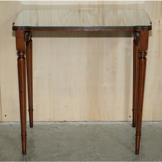 Vintage French Empire Flamed Mahogany Nesting Tables, Set of 3 For Sale - Image 6 of 18