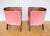 1910s Antique Art Nouveau Edwardian Barrel Back Tub Armchairs in Mahogany and Pink Upholstery, 1910, Set of 2 For Sale - Image 5 of 18
