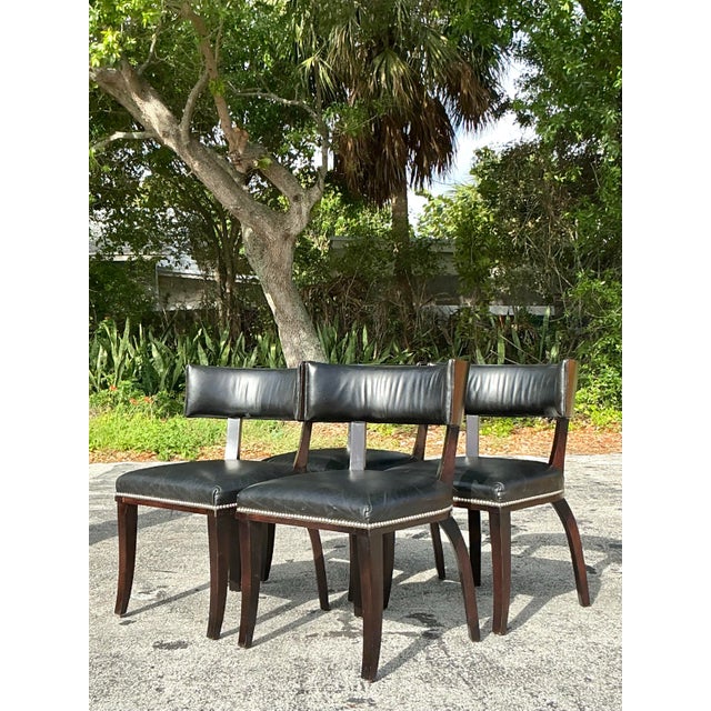 Wood Vintage Regency Ralph Lauren “Clivedon” Klismos Dining Chairs - Set of 4 For Sale - Image 7 of 12