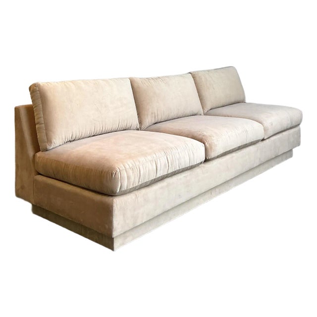 Vintage Boho Camel Slipper Sofa For Sale