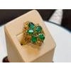 4 Ct Natural Emerald, Five Oval Stone and Diamond Ring 14 Karat Yellow Gold For Sale - Image 16 of 18
