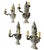 Mid 20th Century Neoclassical Flaming Urn Form Pewter Sconces - Set of Four For Sale - Image 4 of 6