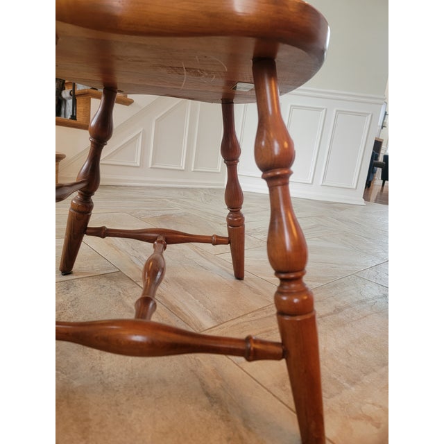 Auburn 1971 Pennsylvania House Solid Cherry Dining Table & 6 Windsor Chairs (Van Sciver Retailer) For Sale - Image 8 of 18