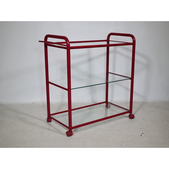 Vintage Metal and Glass Trolley, 1980s For Sale - Image 6 of 9