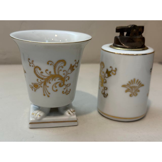 Mid 20th Century Vintage Andrea by Sadek Hand-Painted Porcelain Tobacco Set Ornate Japanese Collectable For Sale - Image 5 of 10