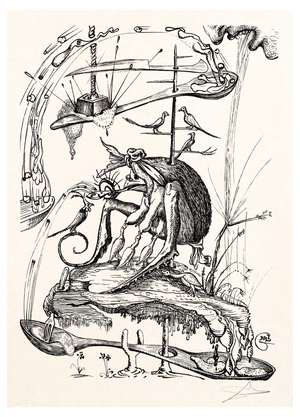 Salvador Dali, L'Inquisition from Les Songes Drôlatiques de Pantagruel, Original Large Lithograph, 1973
