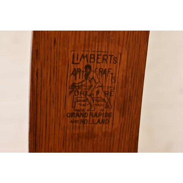 Limbert Antique Mission Oak Arts & Crafts Spindle Rocking Chair, Circa 1910 For Sale - Image 13 of 14