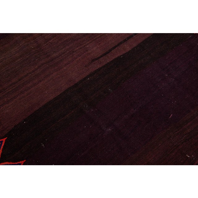 Turkish Mid-20th Century Turkish Kilim Red Handmade Geometric Wool Rug For Sale - Image 3 of 8