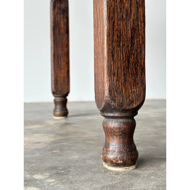 Antique Oak General Store Table With Interesting Newspaper Top, Late 19th Century For Sale - Image 15 of 18