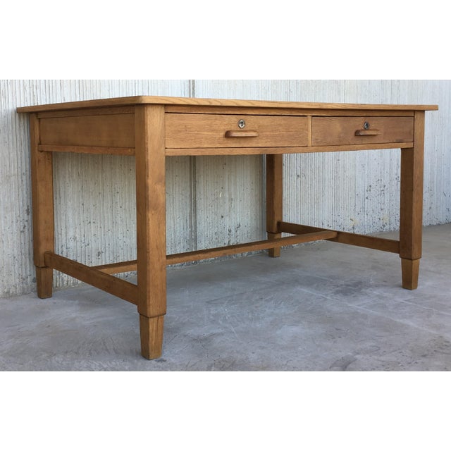 Mid Century Modern Pair Of Pine Desk With Two Drawers Chairish