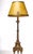 Traditional 19th C. Giltwood and Painted Candle Lamp with Custom Shade For Sale - Image 3 of 3