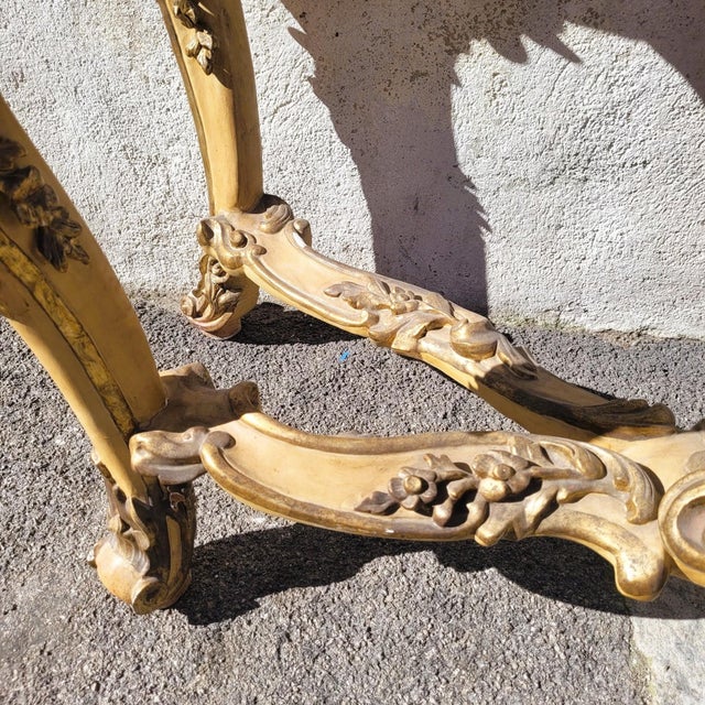 Large 18th Century Console Table with Lacquered and Gilded Wood For Sale - Image 6 of 18