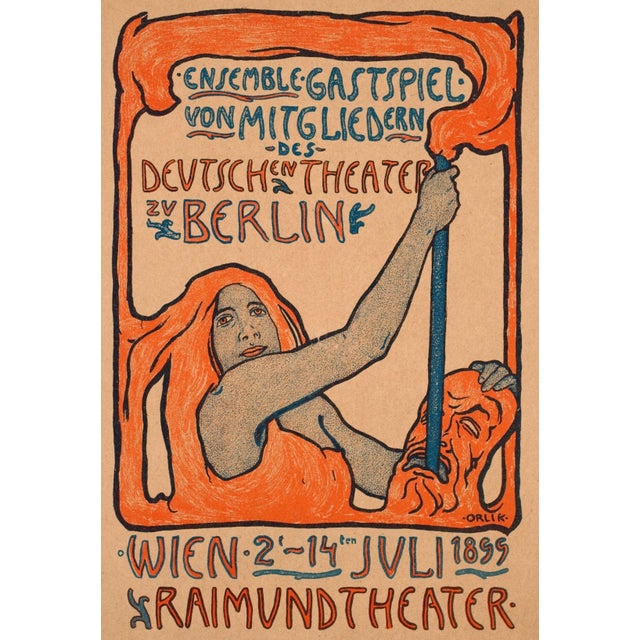 Emil Orlik (1870 Prague - 1932 Berlin), Ensemble guest performance by members of the Deutsches Theater zu Berlin, 1899....