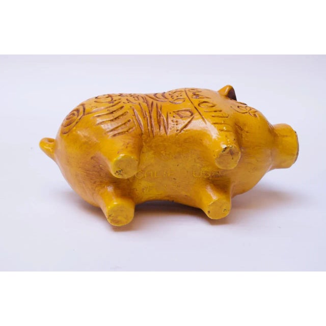Wood Mid-Century California Pottery Piggy Bank With Cork Stopper For Sale - Image 7 of 13