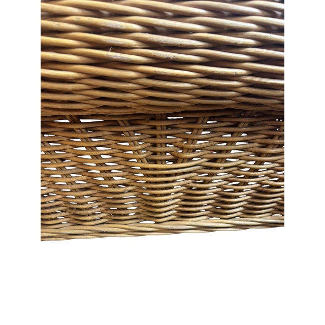 Mid 20th Century Vintage Oversized Coastal Wicker Coffee Table For Sale - Image 5 of 5