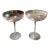 1970s Pair of Pink Depression Champagne Glasses With Gold Rim Accents For Sale