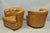 Vintage Classic Leather Chesterfield Brown Tufted Leather Barrel Club Chair Pair For Sale - Image 11 of 14