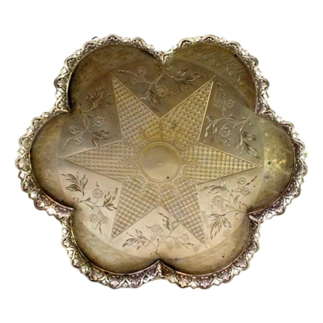 Silver Ticket Box with Lobed Shape and Cut-Out Grid For Sale