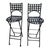 Black Vintage Folding Metal Bar Stools Pair Black Woven Lattice Basket Weave Indoor/Outdoor Hollywood Regency For Sale - Image 8 of 9