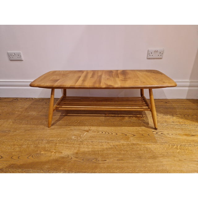 Mid-Century Modern Mid-Century 459 Windsor Plank Coffee Table with Magazine Rack from Ercol, 1970s For Sale - Image 3 of 13
