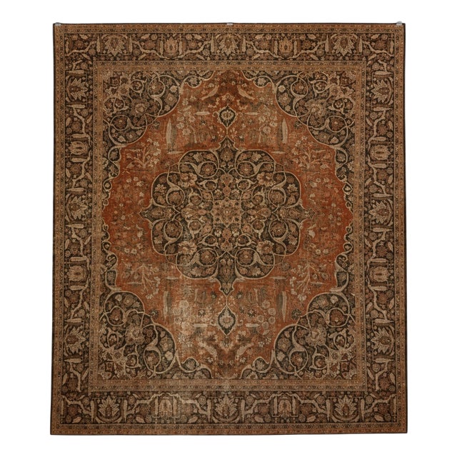 Middle Eastern Hand-Knotted Wool Rug, 1890s For Sale