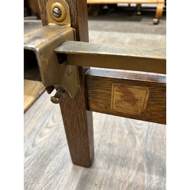 Antique Full Size Northwestern MFG Co Arts & Crafts Mission Tiger Oak Bed For Sale - Image 11 of 18