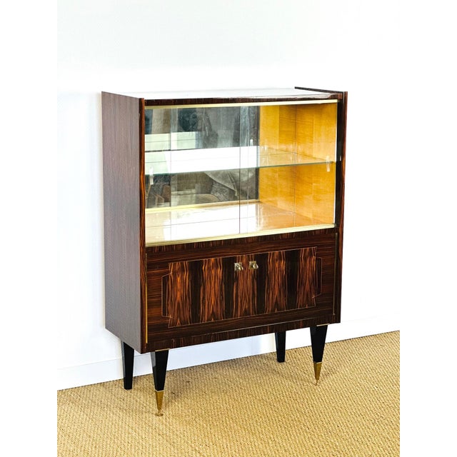 French Modern Display Cabinet in Macassar, 1950 For Sale - Image 11 of 11