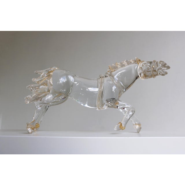 Mid-Century Italian Murano Glass Horse Sculpture with 24 Karat Gold by Arnaldo Zanella, 1970s For Sale - Image 18 of 18