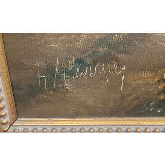 1990s Large and Beautiful Oil Painting of a Country Road For Sale - Image 4 of 12