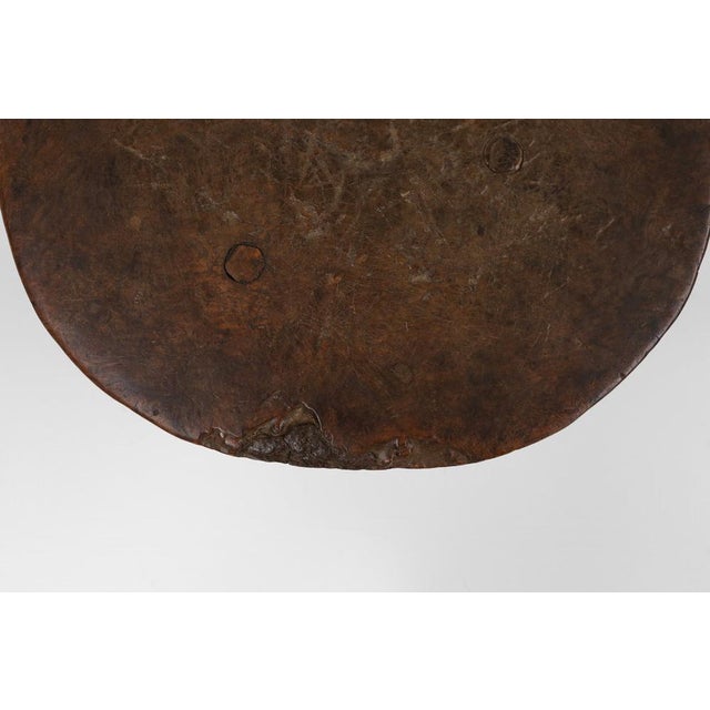 Brown Brutalist French Oak Tripot Stool, 1850 For Sale - Image 8 of 12