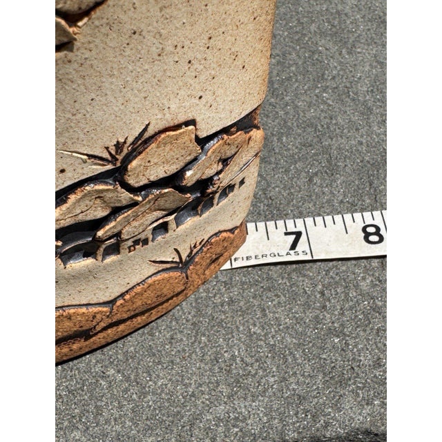 White Vintage Rick Schlag Signed Southwestern Studio Pottery Vase 10.25″ H For Sale - Image 8 of 9