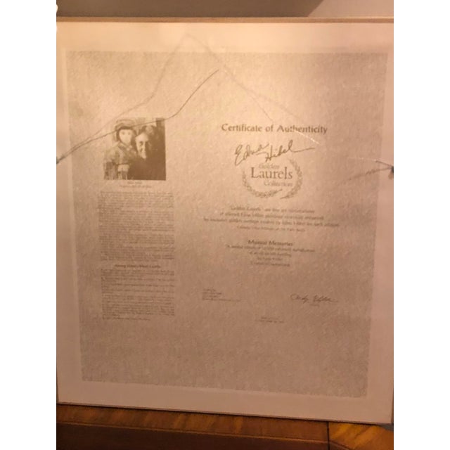 Vintage Edna Hibel "Musical Memories" Framed Enhanced Art Print With Gold Foil For Sale In New York - Image 6 of 6
