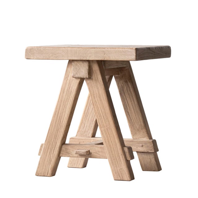 Matthew Izzo Home Taverna Reclaimed Elm Wood Side Table/Seat For Sale In New York - Image 6 of 6