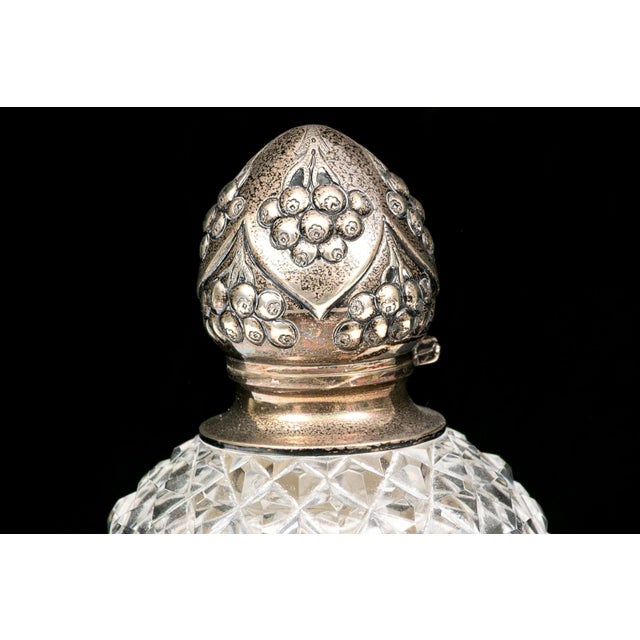 Late 19th Century Victorian John Grinsell and Sons Sterling Silver Mounted Crystal Scent Bottle For Sale - Image 5 of 7