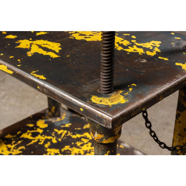 Gray Vintage Industrial Steel Rolling Die Cart For Sale - Image 8 of 13